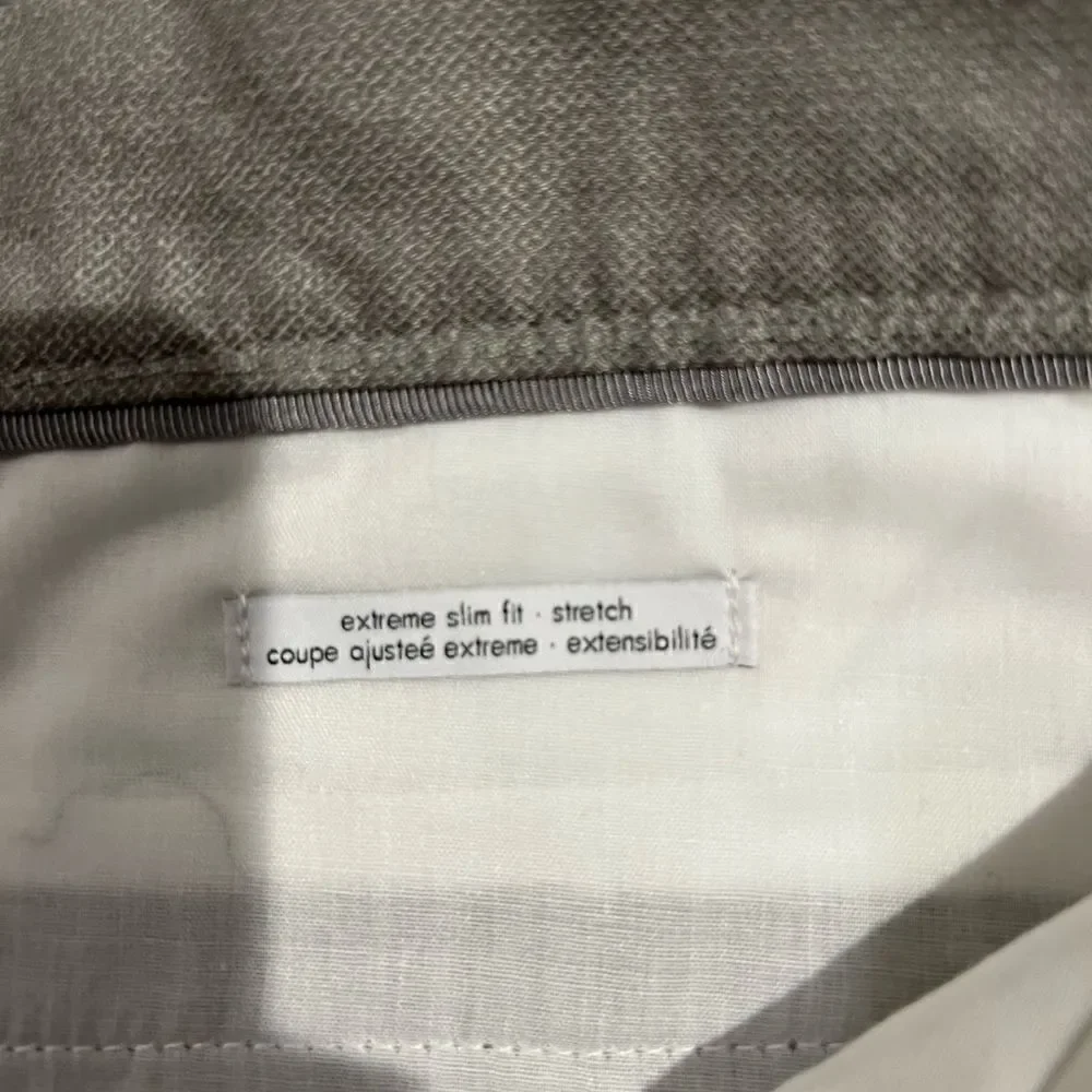 Calvin Klein Mens Extreme Slim Fit Casual Chino Shorts, White/gray - Picture 5 of 6